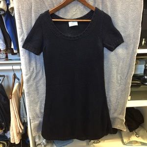 Prada Navy Crochet Knit Dress. Well worn. Size 46